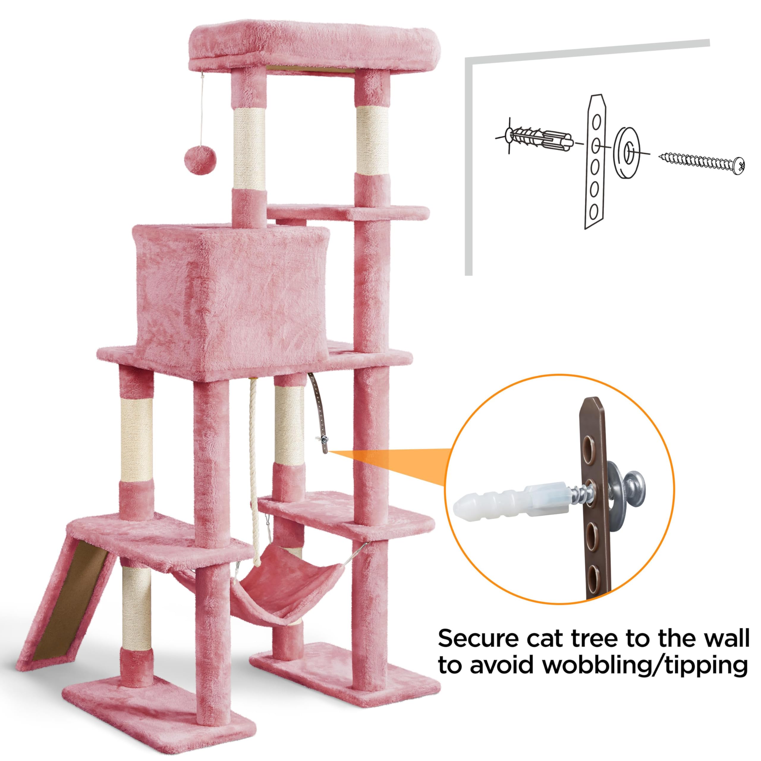 Yaheetech Cat Tree Cat Tower, 63In Multi-Level Cat Tree For Indoor Cats, Tall Cat Tree W/Sisal-Covered Scratching Posts & Condo,